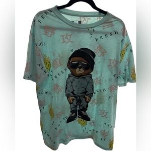 Hustle XXL Graphic T Shirt‎ Bear Smiley Face